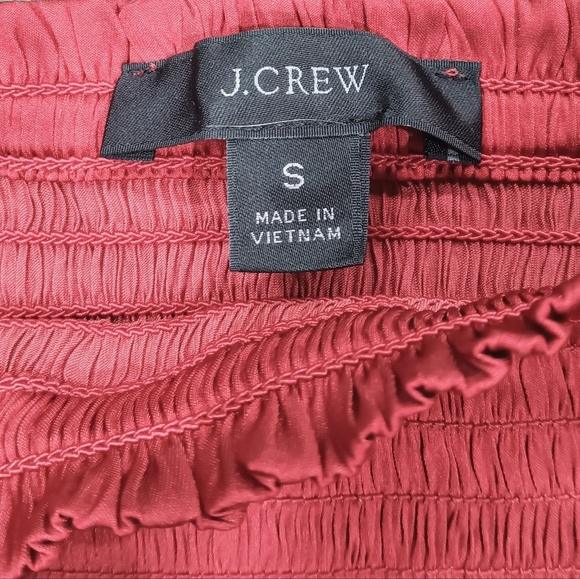 J. Crew Silk Square Neck Smocked Top Size Small - Picture 2 of 7